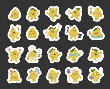 Pomelo karakteri İskandinav tarzında farklı duygular içerir ve uyku, dans, kutlama, çalışma, yemek pişirme, okuma, okuma ve bahçe işleri gibi pozlar verir.