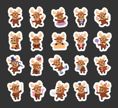 Moose karakteri, İskandinav tarzında farklı duyguları olan ve doğum günü, tatil, kutlama, sevgililer günü kartı, yemek pişirme, okuma, paten yapma, öğretmen, mektup, posta gibi pozlar veren bir karakterdir.