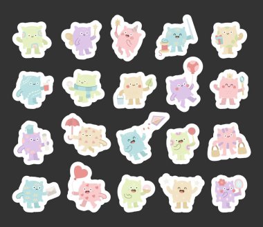 İskandinav tarzında ayarlanmış yastık karakteri farklı duygular gösterir ve peri, parti şapkası, mezuniyet şapkası, şemsiye, balon, uçurtma, lolipop, el çantası, ayna, çörek gibi pozlar verir.