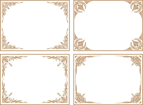 四经典向量帧在褐色伽玛中的设置 — 图库矢量图片