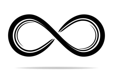 Flat icon of infinity symbol with shadow. Vector design.  clipart