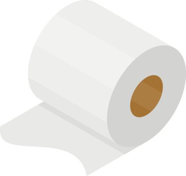 3D izometrik vektör çizim rulo tuvalet kağıdı