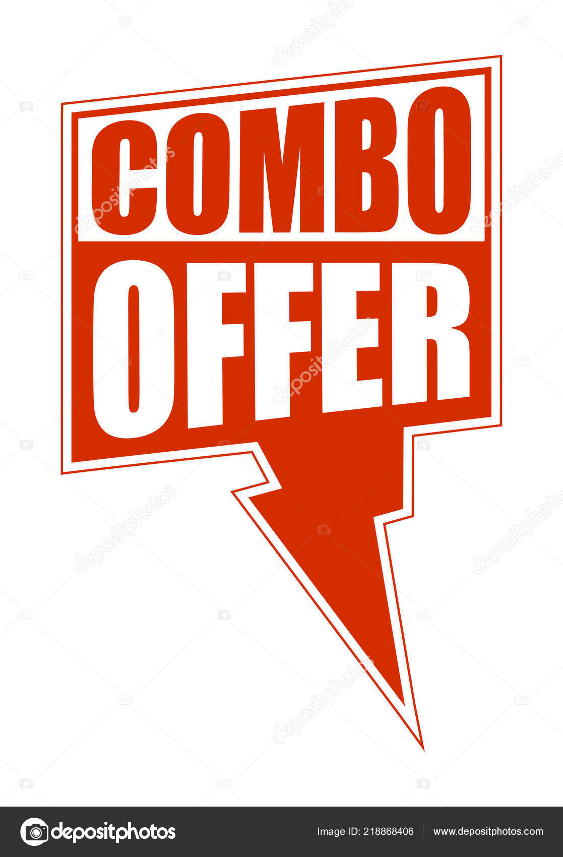 Red White Combo Offer Sign White Background Stock Vector by