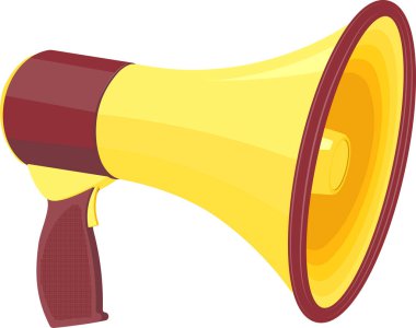 Beyaz arka plan üzerinde Vintage sarı megafon