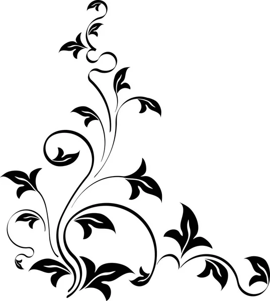 Στένσιλ Ύφους Floral Γωνία Λευκό Φόντο — Διανυσματικό Αρχείο