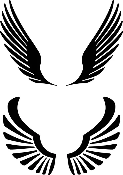 Twee Paar Vector Vleugels Witte Achtergrond — Stockvector