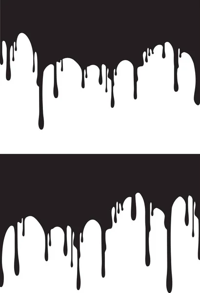 Pair Black Paint Drips Vector Illustration Your Design — Stock Vector