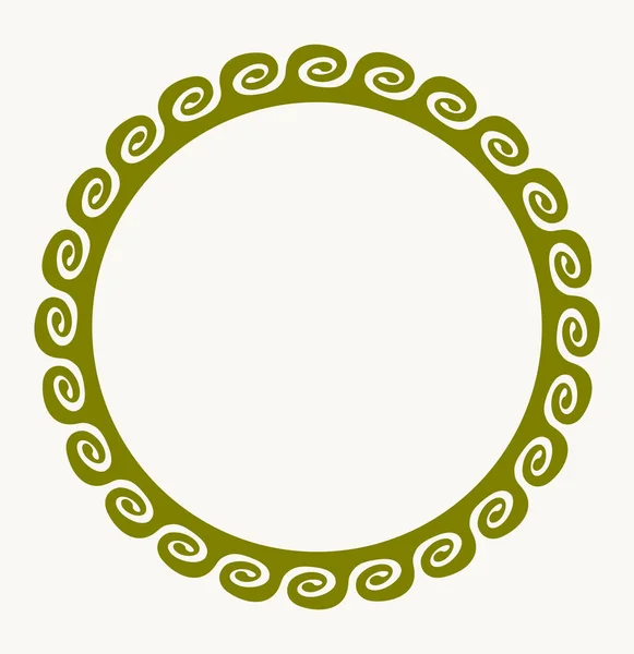 Dekorační Kolo Rám Pro Návrh Řeckém Stylu Ornament Ilustrace Olivové — Stockový vektor