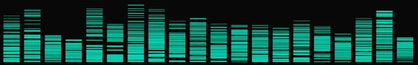 Brede Lage Geluidsgolven Spectrum Analysator Oscillerende Gloed Licht Abstracte Hightech — Stockvector