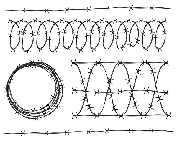 Set Von Vektor Stacheldraht Elementen Für Ihr Design — Stockvektor