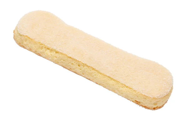 Biscoitos tradicionais italianos Savoiardi ladyfingers em fundo branco — Fotografia de Stock