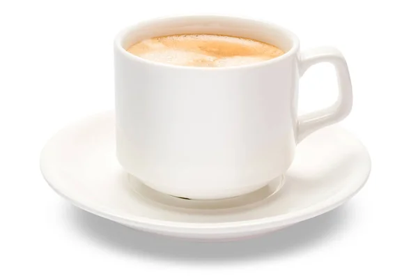 Xícara de café expresso italiano fresco quente isolado em fundo branco — Fotografia de Stock