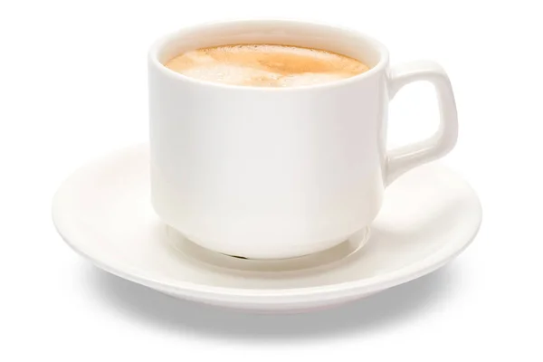 Kopje warme verse Italiaanse espresso geïsoleerd op witte achtergrond — Stockfoto