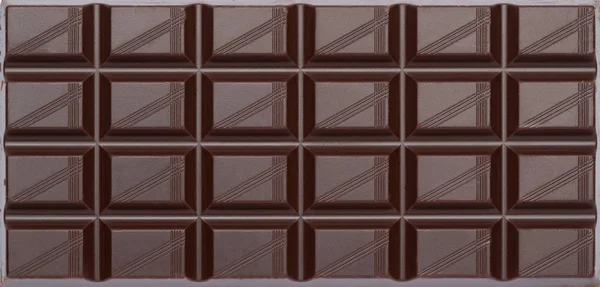 Dark organic natural chocolate bar close-up top view — Stock Photo, Image