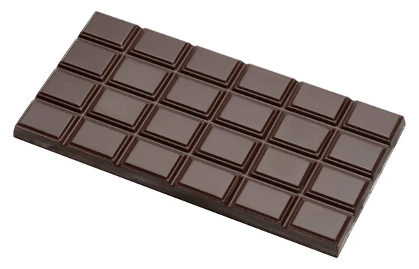 Barra de chocolate natural orgánica oscura vista superior de cerca con camino de recorte — Foto de Stock