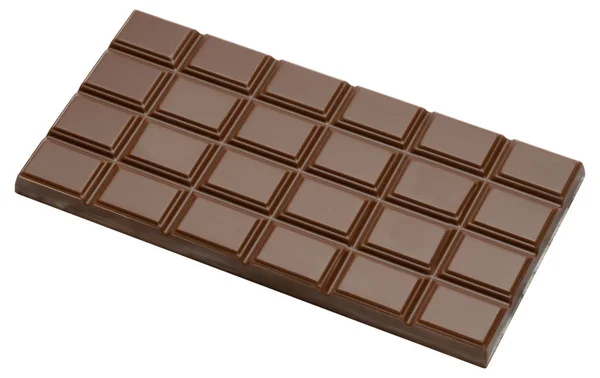 Milk organic natural chocolate bar close-up top view with clipping path — Stock Photo, Image