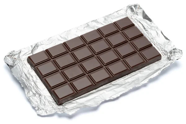 Темний шоколадний бар ізольований білий фон з відсічним контуром — стокове фото
