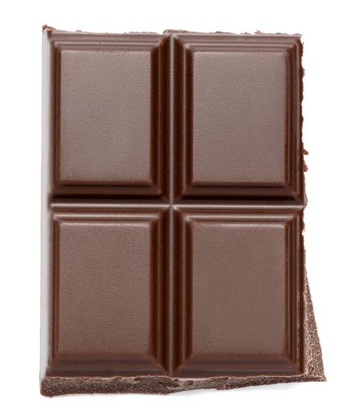 Dunkle Bio-Schokoladenstücke isoliert auf weißem Hintergrund — Stockfoto