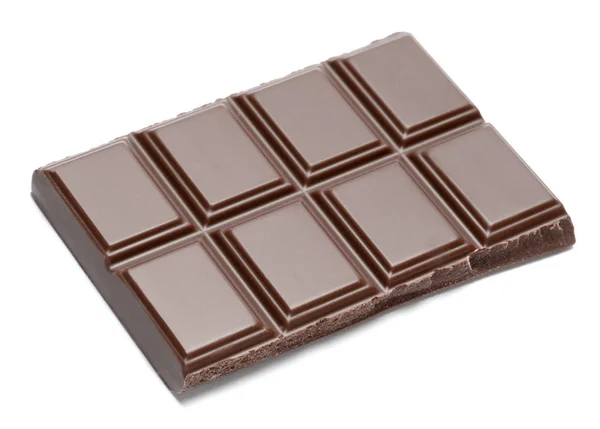 Morceaux de chocolat bio noir isolés sur fond blanc — Photo