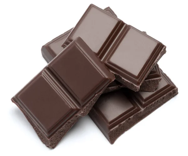 Mleko organiczne kawałki czekolady na białym tle — Zdjęcie stockowe