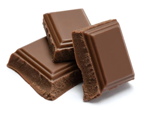 Tej szerves darab csokoládét, de elszigetelt fehér background — Stock Fotó
