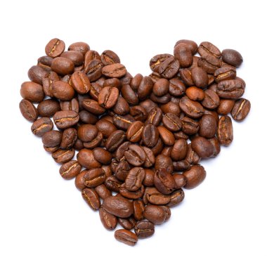 heart shaped symbol of fresh roasted coffee beans clipart