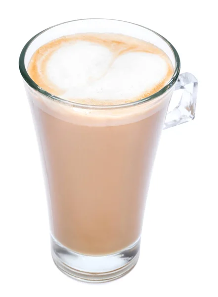 Glas verse Atte koffie geïsoleerd op witte achtergrond met uitknippad — Stockfoto