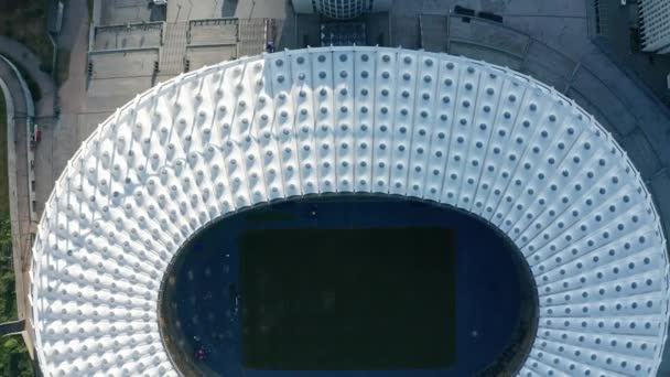 Evening cityscape aerial view of Kiev Olympic Stadium June 2019 — Stock Video