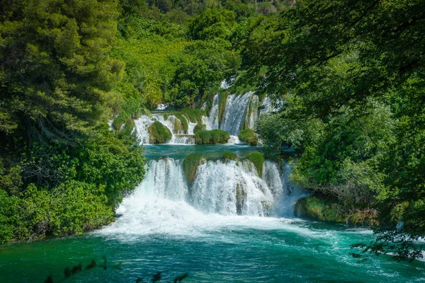 Waterfalls at National Park Krka, Dalmatia, Croatia — Stock Photo, Image