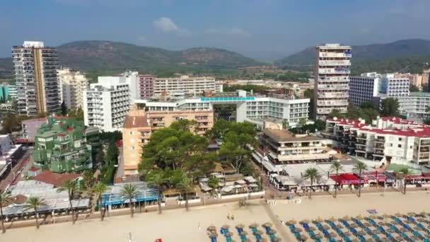 Video del drone aereo della città di Magaluf Maiorca — Video Stock