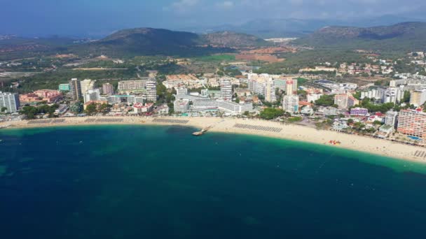 Imagens aéreas drone de vídeo da cidade de Magaluf Maiorca — Vídeo de Stock