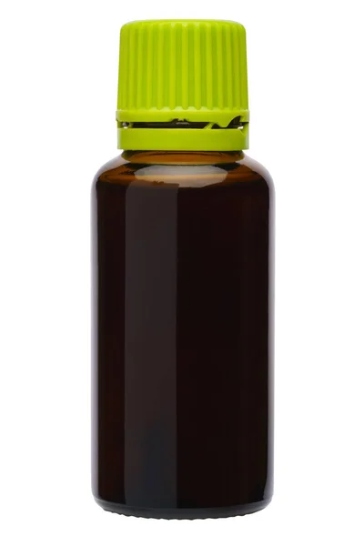 Xarope de garrafa de remédio isolado no fundo branco com caminho de recorte — Fotografia de Stock