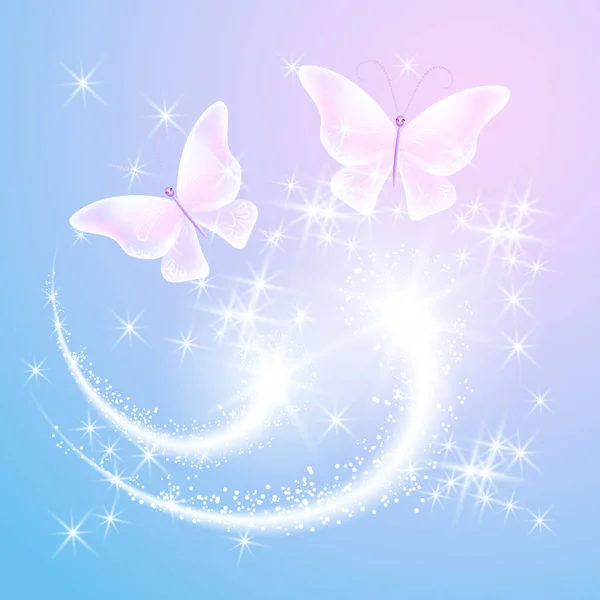 Mariposa Transparente Con Estrellas Brillantes — Archivo Imágenes Vectoriales