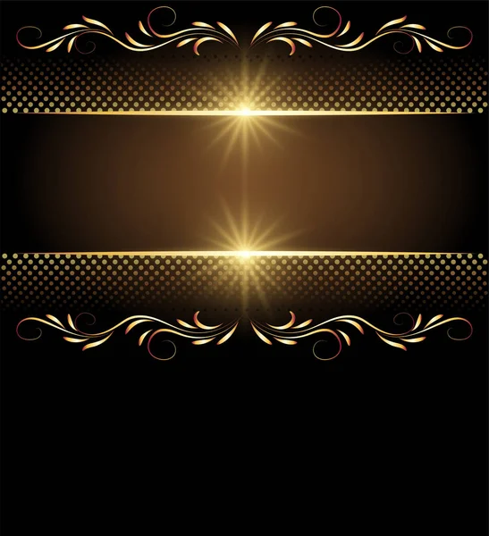Tło Gwiazdy Świecące Złoty Ornament — Wektor stockowy
