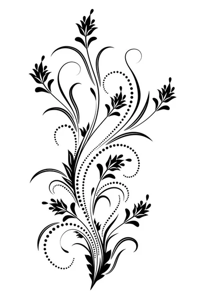 Decorative Floral Ornament Retro Style Isolated White Background — Stock Vector