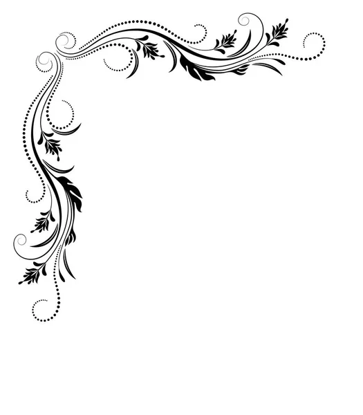 Ornamento Canto Decorativo Estilo Retro Isolado Fundo Branco —  Vetores de Stock