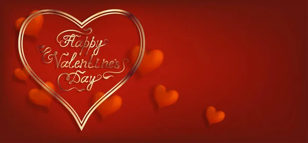 Carte Voeux Saint Valentin Avec Des Coeurs Vrac Sur Fond — Image vectorielle