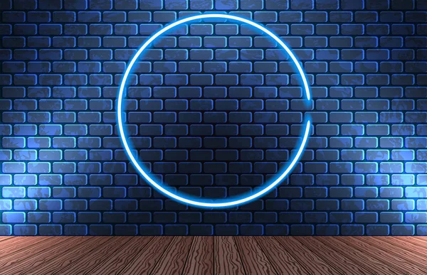 Cadre néon sur mur de briques pour enseigne de décoration en inter rétro — Image vectorielle
