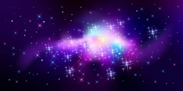 恒星空间背景与黑暗的星云, 超新星爆炸 — 图库矢量图片
