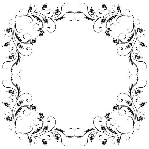 Decorative vintage frame with floral ornament in retro style iso — Stock Vector