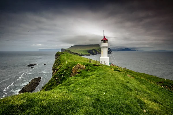 Faro Mykines Isla Faroe — Foto de Stock