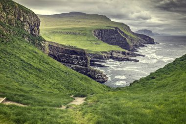 mykines, faroe Adaları görünümünü