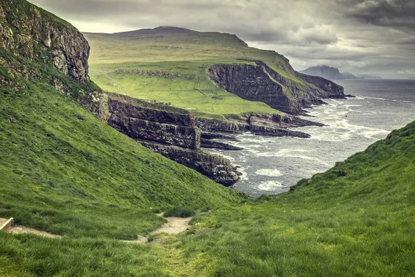 Mykines Faroe Adaları Görünümünü — Stok fotoğraf