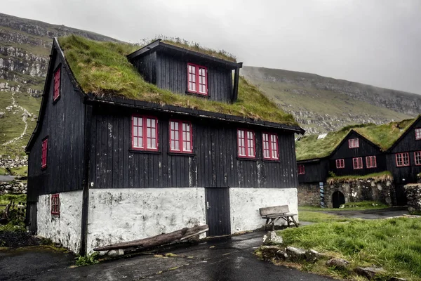 Hus Kirkjubour Färöarna — Stockfoto