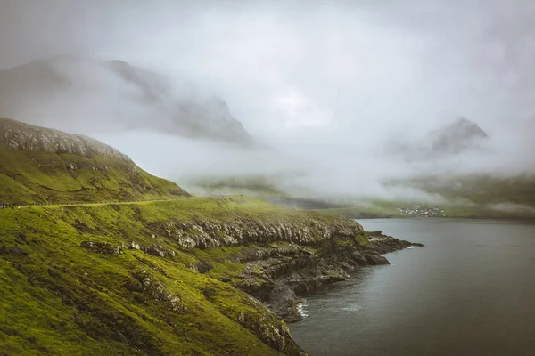 Blick Auf Die Färöer Inseln Bei Regentag — Stockfoto