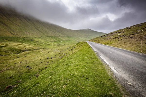Estrada Vazia Ilha Faroé — Fotografia de Stock