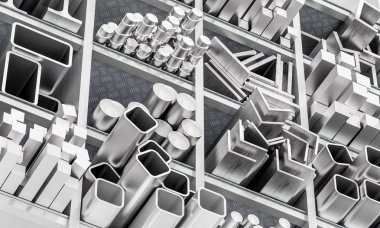 profil ve metal çubuğu 3d render resmi