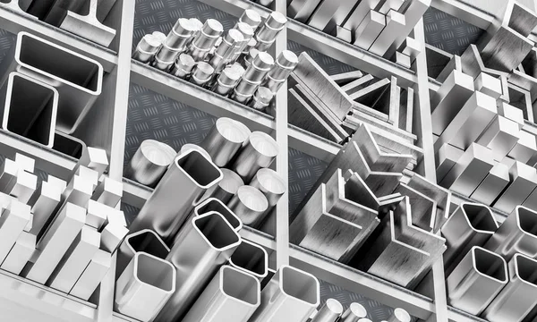 profil ve metal çubuğu 3d render resmi