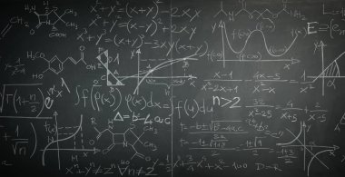 Matematik işareti ile klasik kara tahta