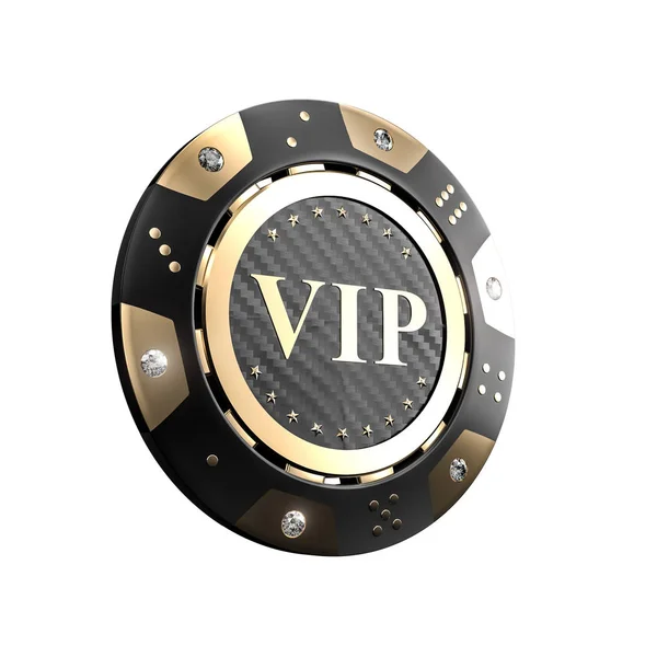 Imagem Renderização Chip Dourado Carbono Vip Com Diamante — Fotografia de Stock